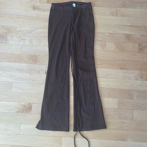 H&M Brown Flare Tie-Up Pants